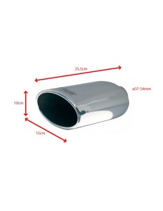 Terminale scarico universale inox singolo 37 54mm TRX 33 2