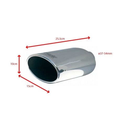 Terminale scarico universale inox singolo 37 54mm TRX 33