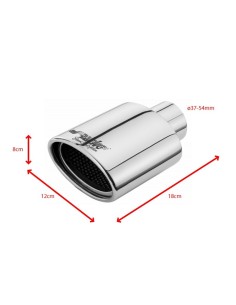 Terminale scarico universale inox singolo 37 54mm TRX 75 2