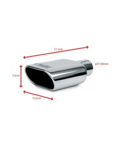 Terminale scarico universale inox singolo 37 60mm TRX 16 2