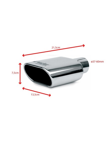 Terminale scarico universale inox singolo 37 60mm TRX 16