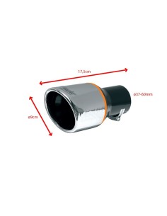 Terminale scarico universale inox singolo 37 60mm TRX 22 2