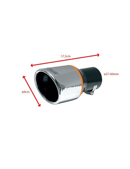 Terminale scarico universale inox singolo 37 60mm TRX 22