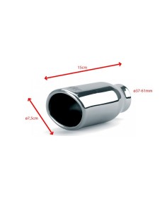 Terminale scarico universale inox singolo 37 61mm TRX 02 2