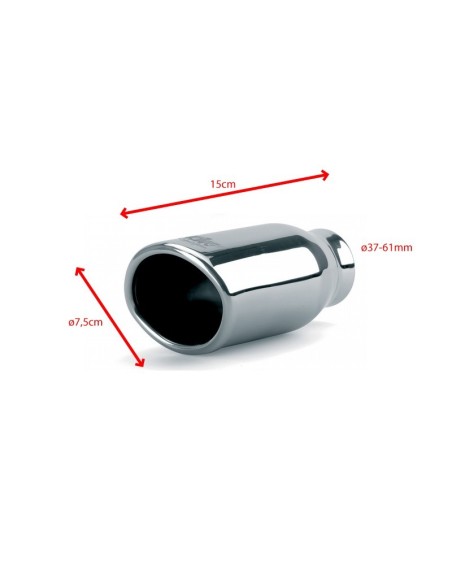 Terminale scarico universale inox singolo 37 61mm TRX 02
