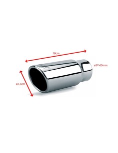 Terminale scarico universale inox singolo 37 63mm TRX 01 2