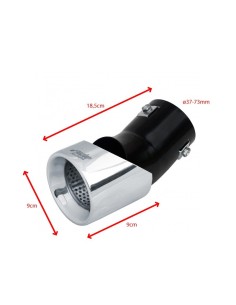 Terminale scarico universale inox singolo 37 73mm regolabile 90 gradi 2