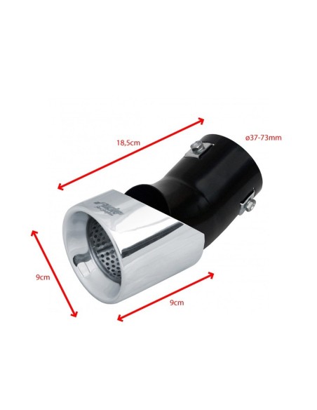 Terminale scarico universale inox singolo 37 73mm regolabile 90 gradi