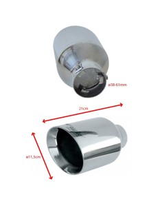 Terminale scarico universale inox singolo 38 61mm TRX 20 2