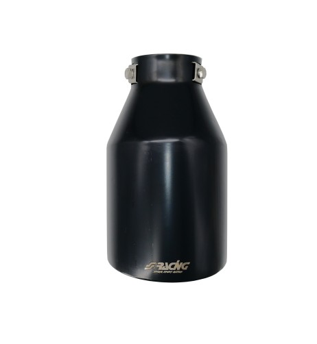 Terminale scarico universale inox singolo 38 63mm TRX 20N nero