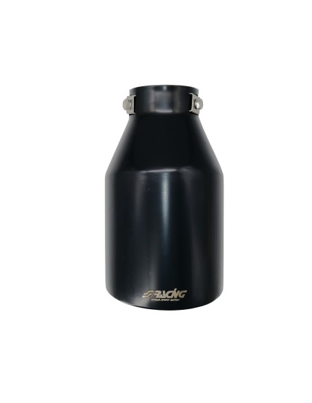 Terminale scarico universale inox singolo 38 63mm TRX 20N nero