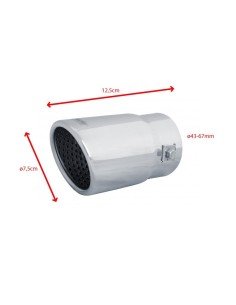 Terminale scarico universale inox singolo 43 67mm TRX 21 2