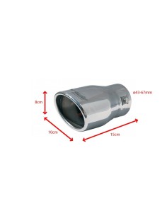 Terminale scarico universale inox singolo 43 67mm TRX 24 2