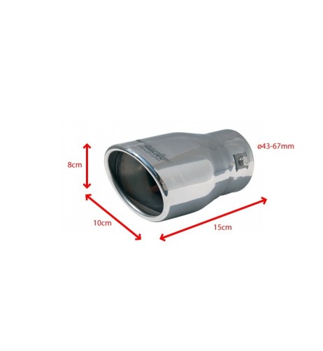 Terminale scarico universale inox singolo 43 67mm TRX 24