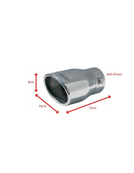 Terminale scarico universale inox singolo 43 67mm TRX 24