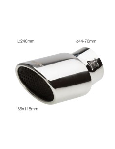 Terminale scarico universale inox singolo 44 76mm TRX 93 2