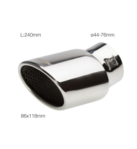 Terminale scarico universale inox singolo 44 76mm TRX 93