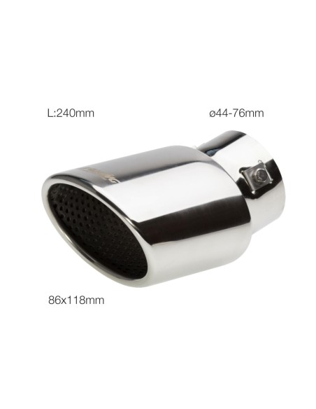 Terminale scarico universale inox singolo 44 76mm TRX 93