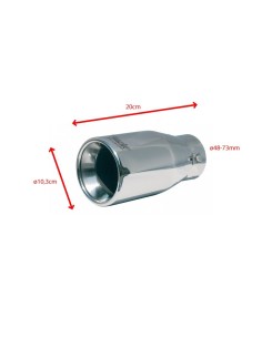 Terminale scarico universale inox singolo 48 73mm TRX 25 2