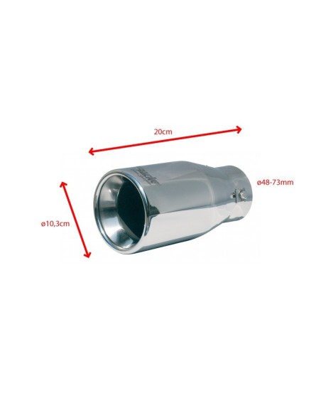 Terminale scarico universale inox singolo 48 73mm TRX 25