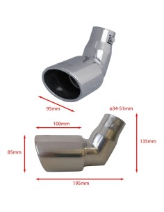 Terminale scarico universale inox singolo DTM 37 51mm TRX 85 2