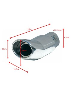 Terminale scarico universale inox singolo DTM 57mm TRX 38 2