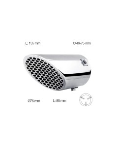 Terminale scarico universale inox singolo inclinato 49 75mm TRX 94 2