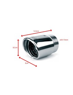 Terminale scarico universale inox singolo ovale 50 73mm TRX 09 2