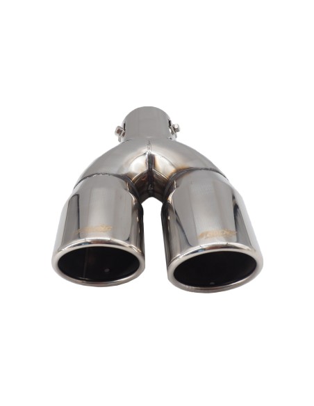 Terminale scarico universale inox tondo doppio inclinato 35 58mm left