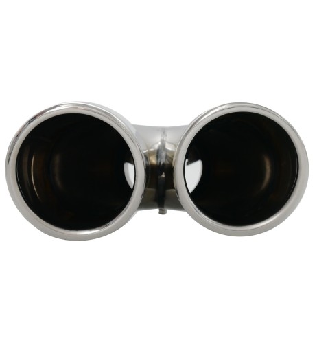 Terminale scarico universale inox tondo doppio inclinato 35 58mm left