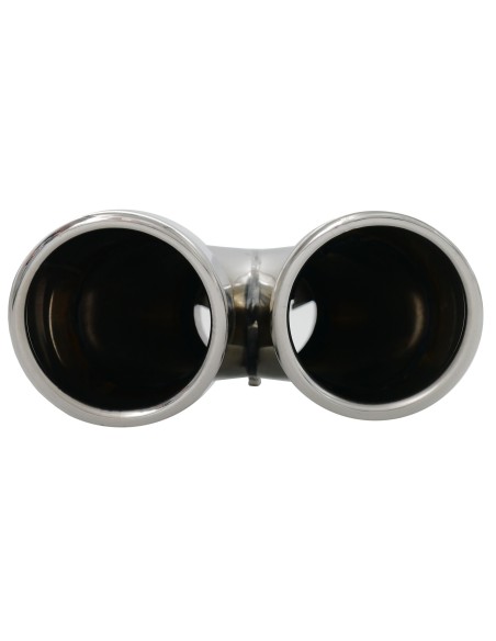 Terminale scarico universale inox tondo doppio inclinato 35 58mm left