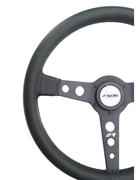 Volante sportivo eco pelle nera 350mm Simoni Racing Grinta