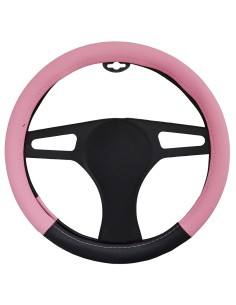 Coprivolante auto diametro 37 39cm Simoni Racing Pink Lady ecopelle nera ro 2