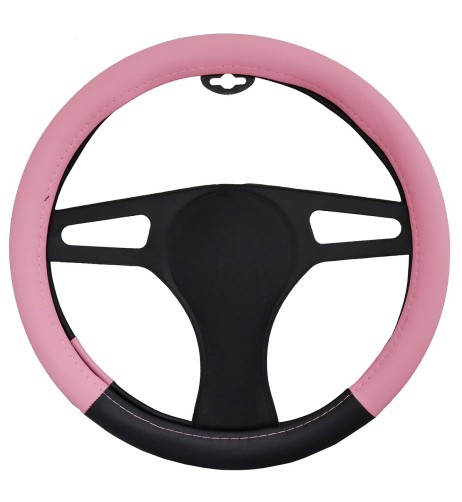 Coprivolante auto diametro 37 39cm Simoni Racing Pink Lady ecopelle nera ro
