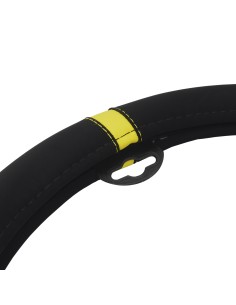 Coprivolante auto diametro 37 39cm Simoni Racing microfibra nera inserto gi 2
