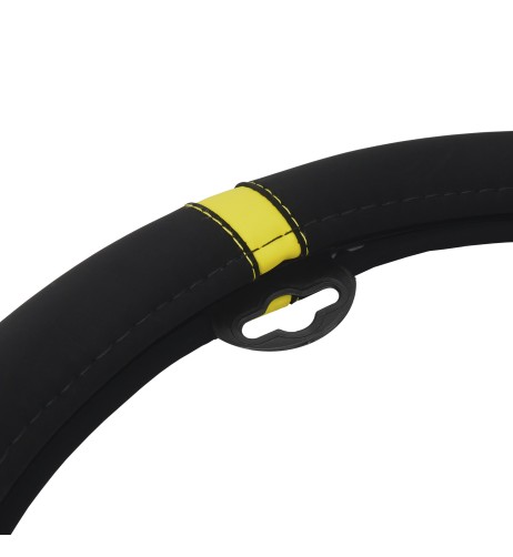 Coprivolante auto diametro 37 39cm Simoni Racing microfibra nera inserto gi