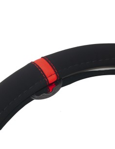 Coprivolante auto diametro 37 39cm Simoni Racing microfibra nera inserto ro 2