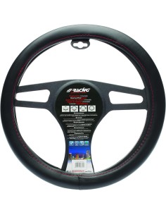 Coprivolante auto diametro 37 39cm Simoni Racing eco pelle nera cuciture ro