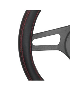 Coprivolante auto diametro 37 39cm Simoni Racing eco pelle nera cuciture ro 2
