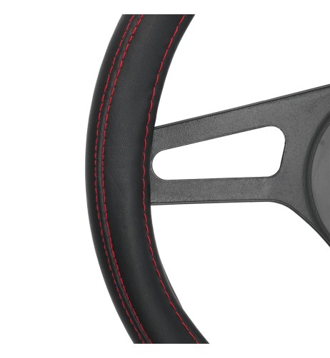Coprivolante auto diametro 37 39cm Simoni Racing eco pelle nera cuciture ro