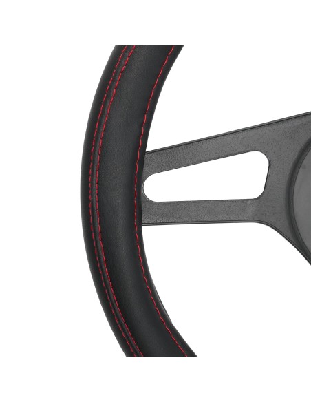 Coprivolante auto diametro 37 39cm Simoni Racing eco pelle nera cuciture ro