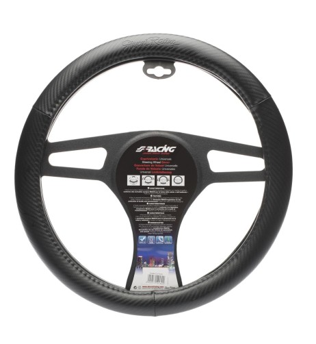 Coprivolante auto diametro 37 39cm Simoni Racing eco pelle inox nero