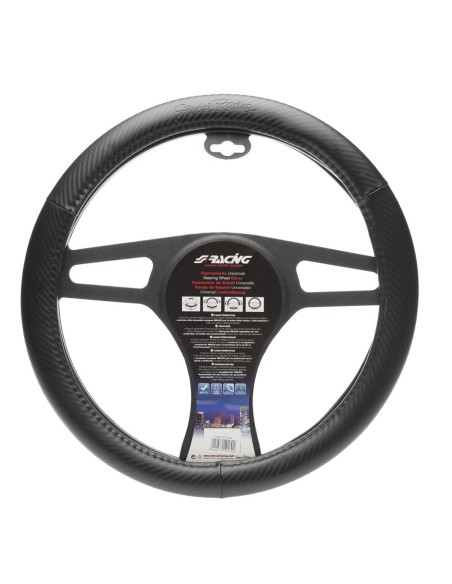 Coprivolante auto diametro 37 39cm Simoni Racing eco pelle inox nero