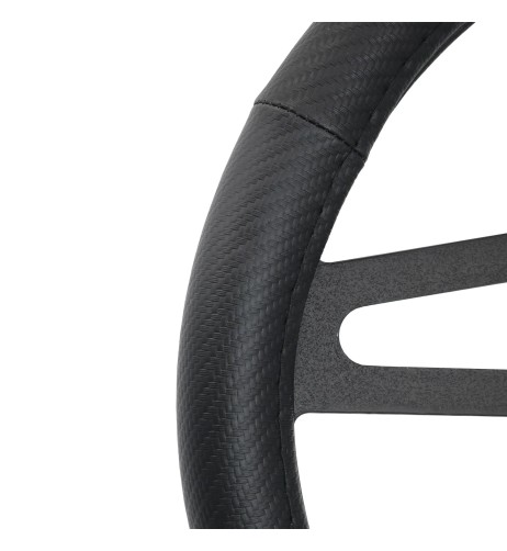 Coprivolante auto diametro 37 39cm Simoni Racing eco pelle inox nero