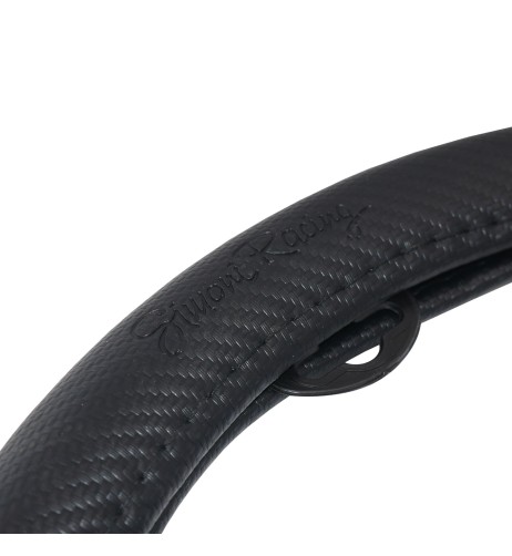 Coprivolante auto diametro 37 39cm Simoni Racing eco pelle inox nero