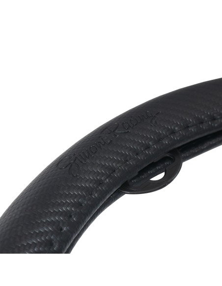 Coprivolante auto diametro 37 39cm Simoni Racing eco pelle inox nero
