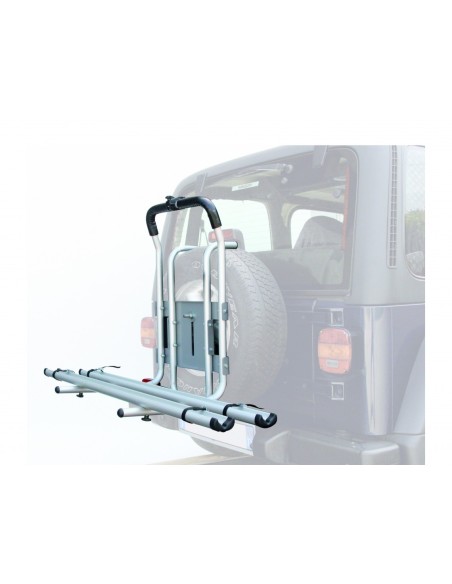 Portabici posteriore per ruota di scorta fuoristrada 2 bici Stelvio Alu