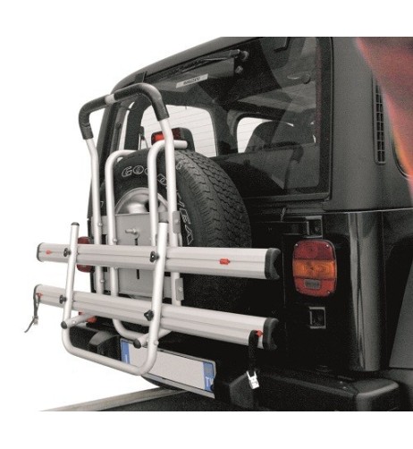 Portabici posteriore per ruota di scorta fuoristrada 2 bici Stelvio Alu