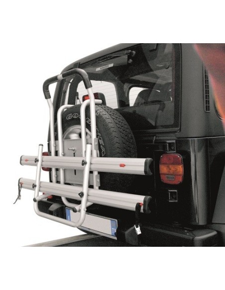 Portabici posteriore per ruota di scorta fuoristrada 2 bici Stelvio Alu