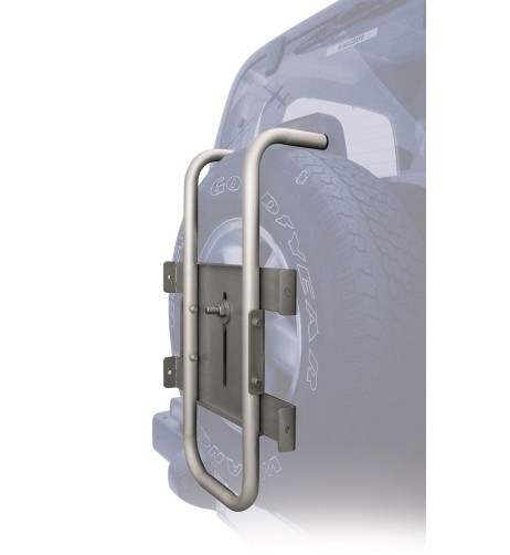 Struttura posteriore ruota di scorta fuoristrada per portabici e portasci